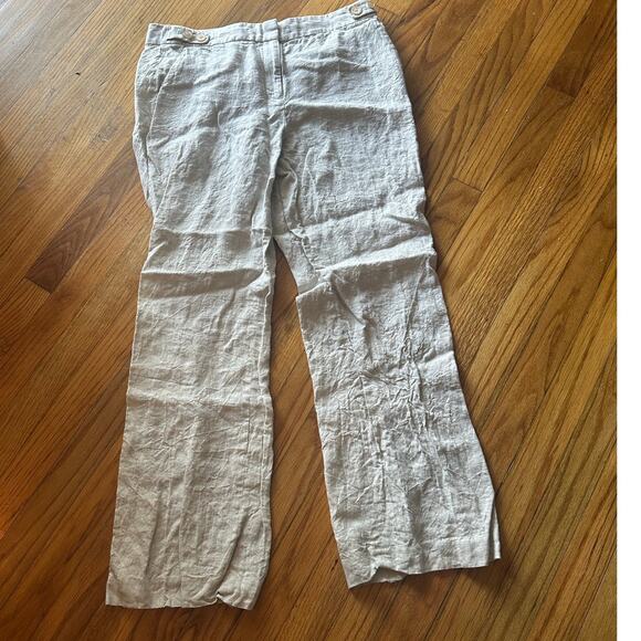 Talbots Windsor 100% Linen Wide Leg Pants – Beige, Women’s Size 10 - Picture 1 of 8